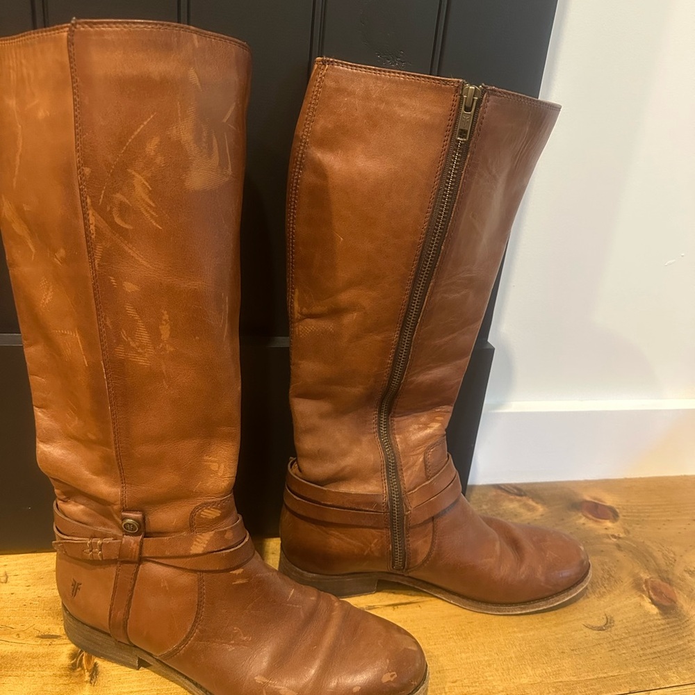 FRYE Brown Leather Knee-High Boots